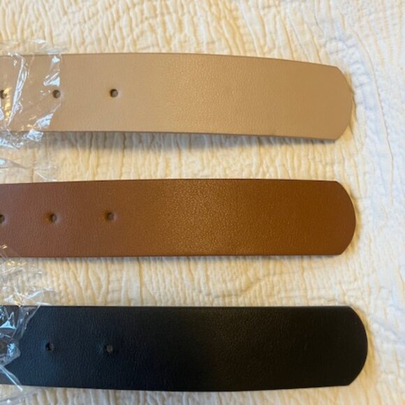 Three Leather Belts in Tan, Brown and Black Size Large NWOT - Picture 2 of 4